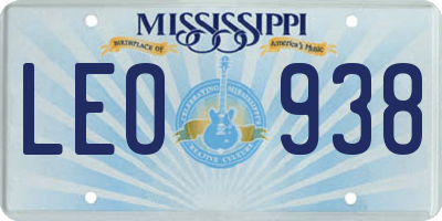 MS license plate LEO938