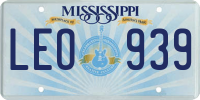 MS license plate LEO939