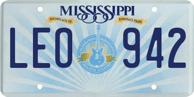 MS license plate LEO942