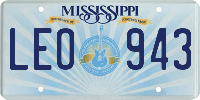 MS license plate LEO943