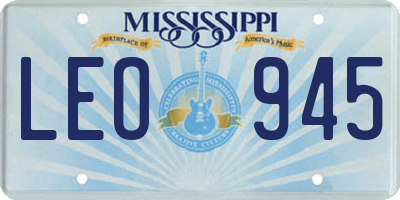 MS license plate LEO945