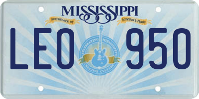MS license plate LEO950
