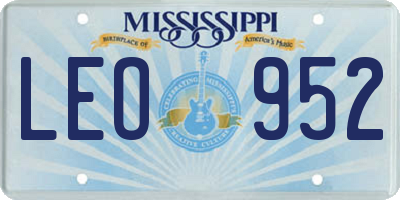 MS license plate LEO952