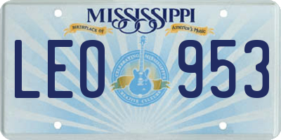 MS license plate LEO953