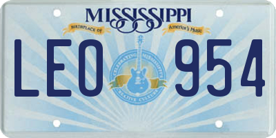 MS license plate LEO954