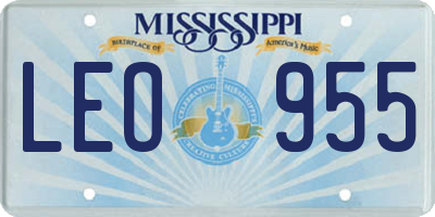 MS license plate LEO955