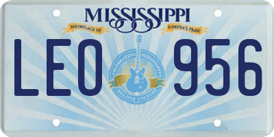 MS license plate LEO956