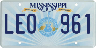 MS license plate LEO961