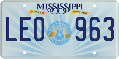 MS license plate LEO963