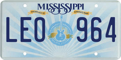 MS license plate LEO964
