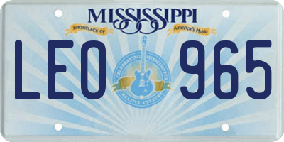 MS license plate LEO965