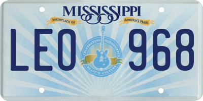 MS license plate LEO968