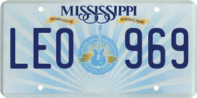 MS license plate LEO969
