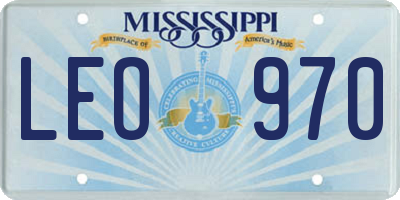 MS license plate LEO970