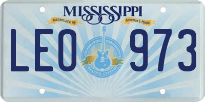 MS license plate LEO973
