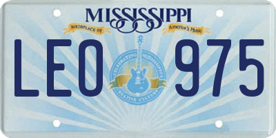 MS license plate LEO975
