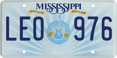 MS license plate LEO976