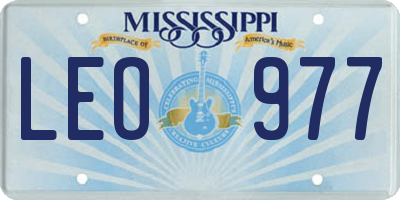 MS license plate LEO977