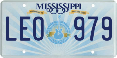 MS license plate LEO979