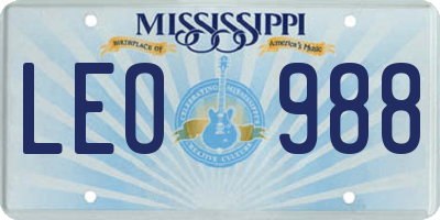 MS license plate LEO988
