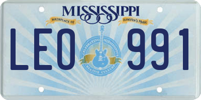 MS license plate LEO991