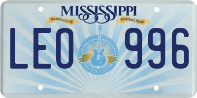 MS license plate LEO996