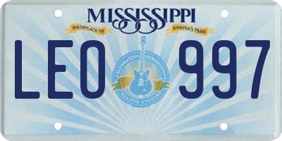 MS license plate LEO997