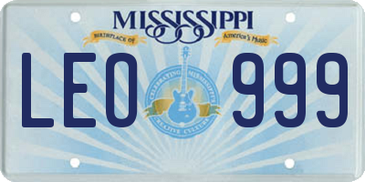 MS license plate LEO999