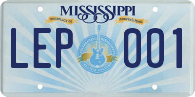 MS license plate LEP001