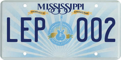 MS license plate LEP002