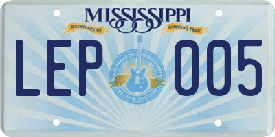 MS license plate LEP005