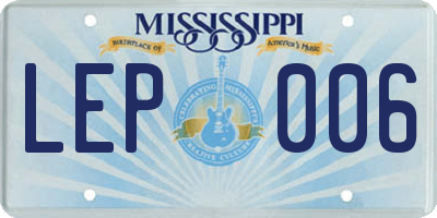 MS license plate LEP006