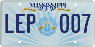 MS license plate LEP007