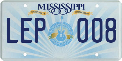 MS license plate LEP008