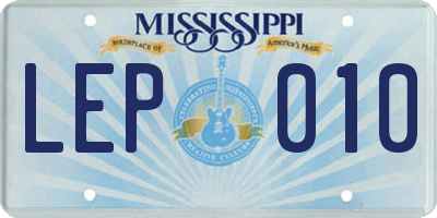 MS license plate LEP010