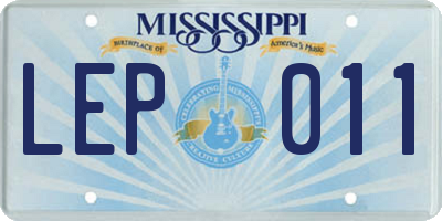 MS license plate LEP011