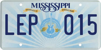 MS license plate LEP015