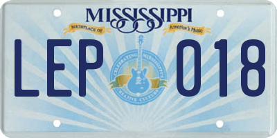 MS license plate LEP018