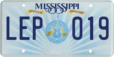 MS license plate LEP019