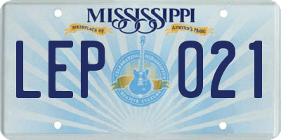 MS license plate LEP021