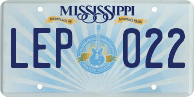 MS license plate LEP022