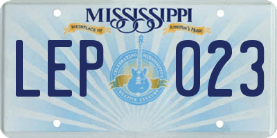 MS license plate LEP023