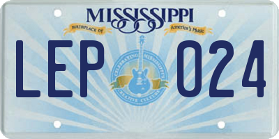 MS license plate LEP024