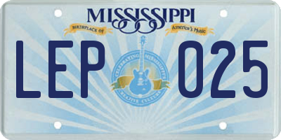 MS license plate LEP025