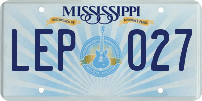 MS license plate LEP027