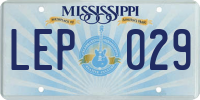 MS license plate LEP029