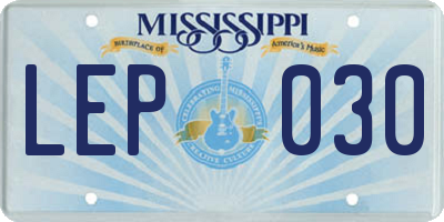 MS license plate LEP030