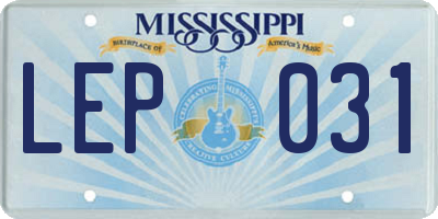 MS license plate LEP031