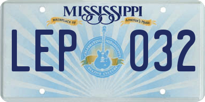 MS license plate LEP032