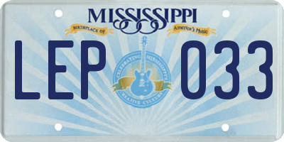 MS license plate LEP033